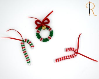 Bead Ornaments DIY Kids Craft Kit, Christmas Ornament kit, Preschool Craft kit, Christmas Craft Kit & Gifts Made In USA