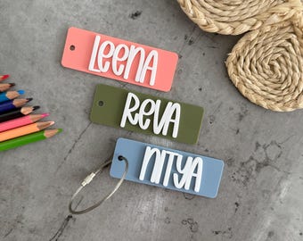Personalized Acrylic Backpack Tag, Name keychain, Personalized Tag for Diaper Bag, Lunch Bag, Kids Keychains, Acrylic Keychain