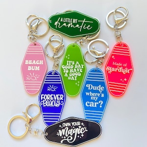 Retro motel keychain Acrylic retro key ring, friend gift, Motel keychain, retro gift, birthday gifts for her