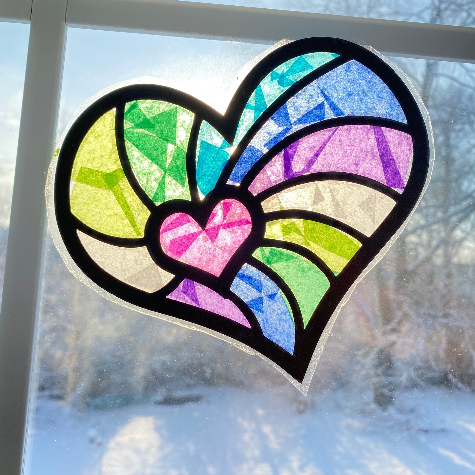 Hearts Suncatcher Kit Valentine Crafts Kids Craft Kit Etsy