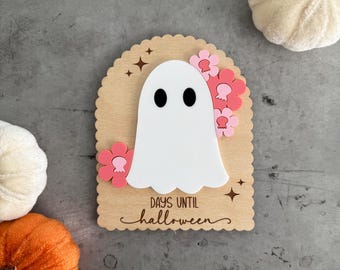 Aimant compte à rebours Halloween, signe Jours jusqu'à Halloween, signe compte à rebours effaçable à sec, des bonbons ou un sort, compte à rebours Halloween, aimant de réfrigérateur