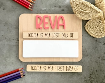 First and Last Day of School Sign, Back to School Photo Prop, Custom Name Board, Reusable Sign for First/Last Day of School, Dry-erase sign