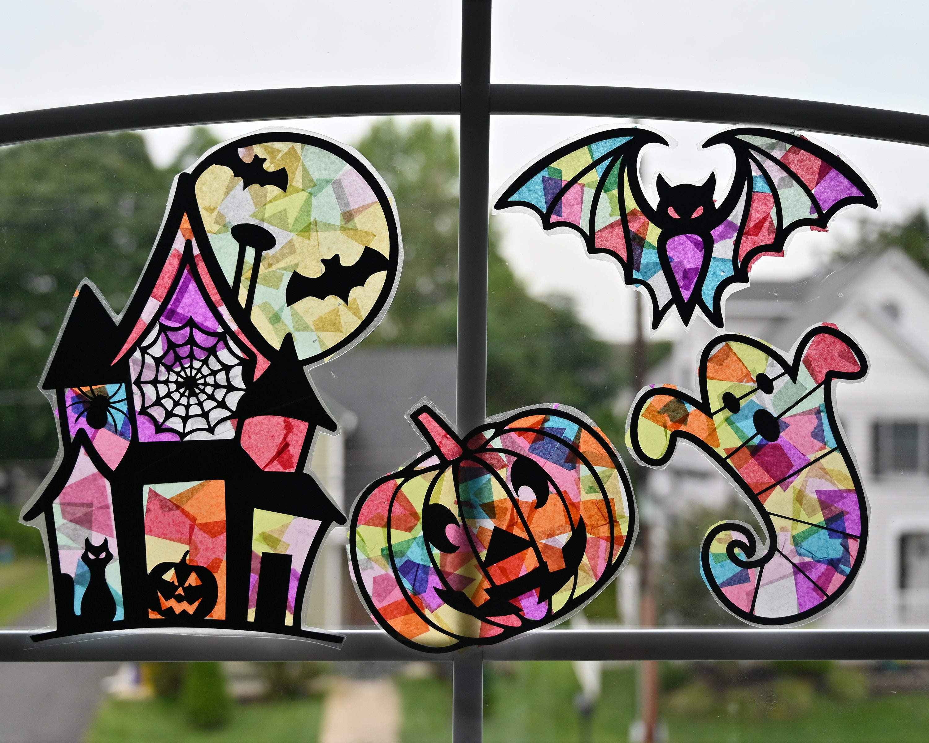 Jackolantern Suncatcher Kit Mini Pumpkin Suncatcher Etsy