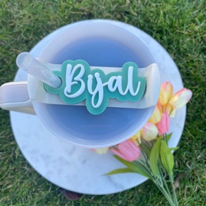Personalized Tumbler nameplate, Custom 3D name tag, Name Toppers for the tumbler lid, Quenchers H2.0 Tumbler 30oz/40oz