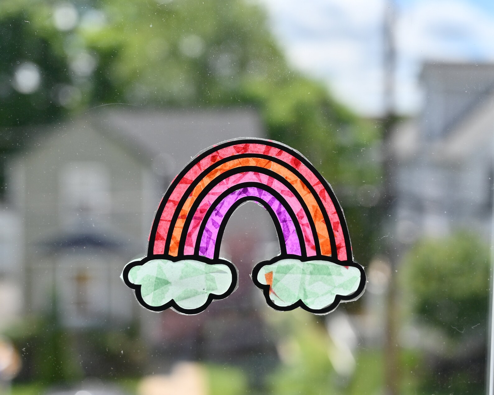 Rainbow Suncatcher Kit Kids Craft Kit Stained Glass Etsy
