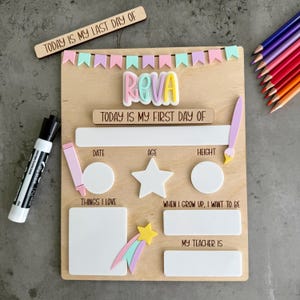 First and Last Day of School Sign, Custom Back to School Photo Prop, Reusable Sign for First/Last Day of School, Dry-erase School sign