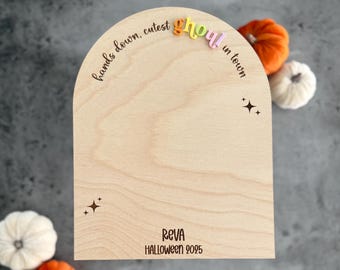 Empreinte de main/signe d'empreinte d'Halloween, enseigne souvenir d'Halloween goule mignonne, travaux manuels créatifs d'Halloween, Halloween pour enfants, panier huée