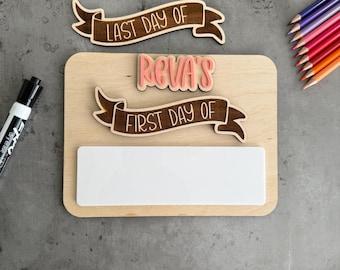 First and Last Day of School Sign, Back to School Photo Prop, Custom Name Board, Reusable Sign for First/Last Day of School, Dry-erase sign