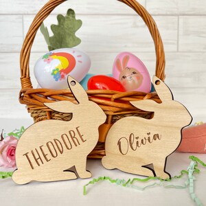 Personalized Easter Basket Tag, Custom Name Tag, Bunny tag, Engraved Tag