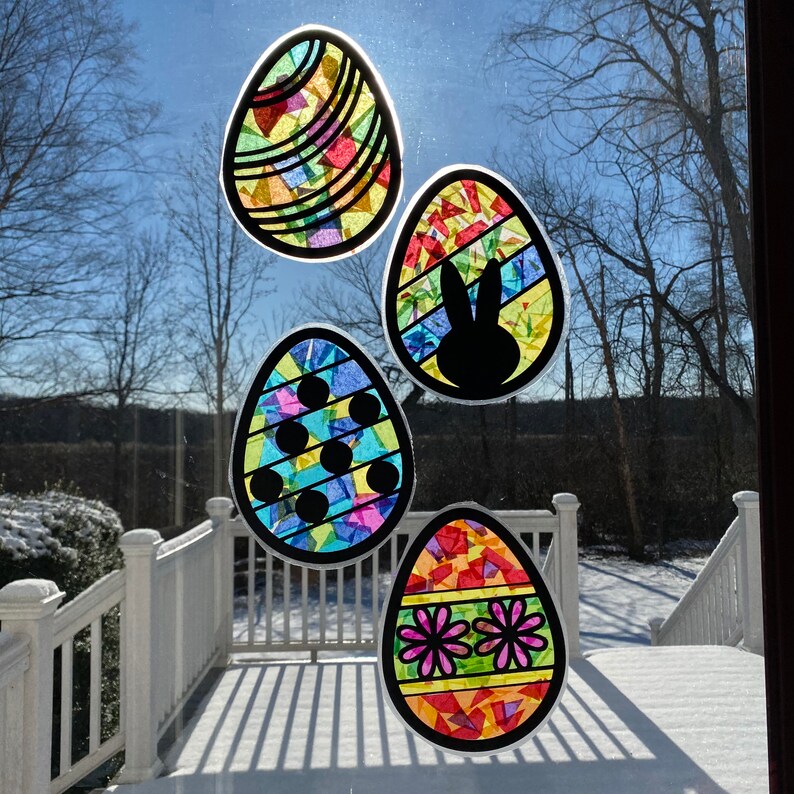 Easter Egg Suncatcher Kit Spring Craft Kids Craft Kit Etsy