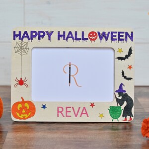 Personalized Paint your own Halloween picture frame kit, Halloween Craft Kit, Halloween Gift, Gift for Kids