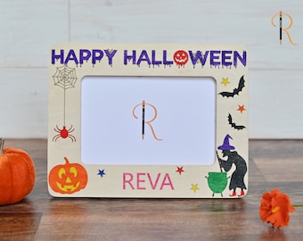 Personalized Paint your own Halloween picture frame kit, Halloween Craft Kit, Halloween Gift, Gift for Kids