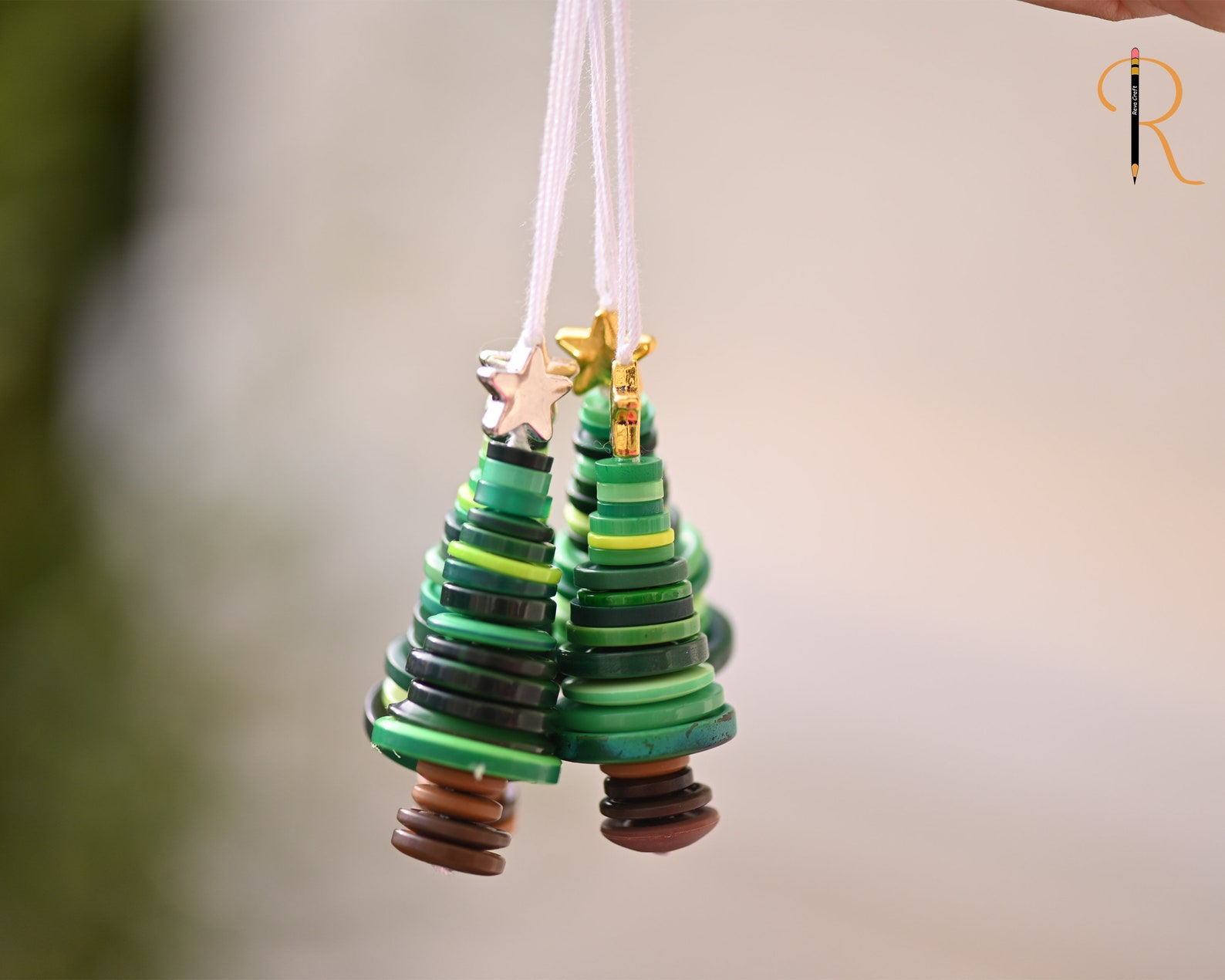 Button Christmas Tree Christmas Ornament Button Trees - Etsy