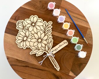 Mother's Day Flower Paint kit, Mother's Day Bouquet, DIY Mother's Day Flowers, Keepsake Gift for Mom, Grandma, Mother's Day Craft