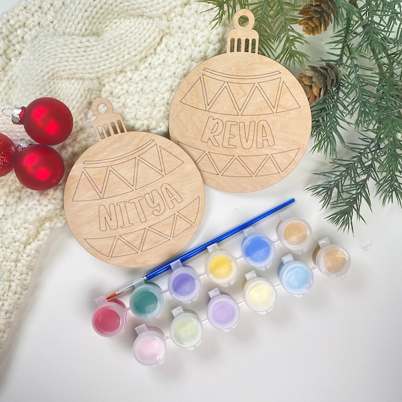 Personalized Christmas Ornament Paint Kit, Christmas Craft, Christmas Eve Activity, Christmas Painting kit, Stocking Stuffer, DIY Paint kids