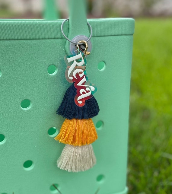 Personalized name Tassel Keychain, Personalized Tassel Keychain, Backpack name tag Custom name Keychain, Bridesmaid keychain, diaper bag tag