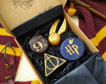 Set regalo ispirato a Harry Potter / Set di sapone Wizarding World / Fatto a mano / Scatola regalo Potter
