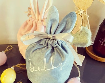 Easter bunny velvet gift bag