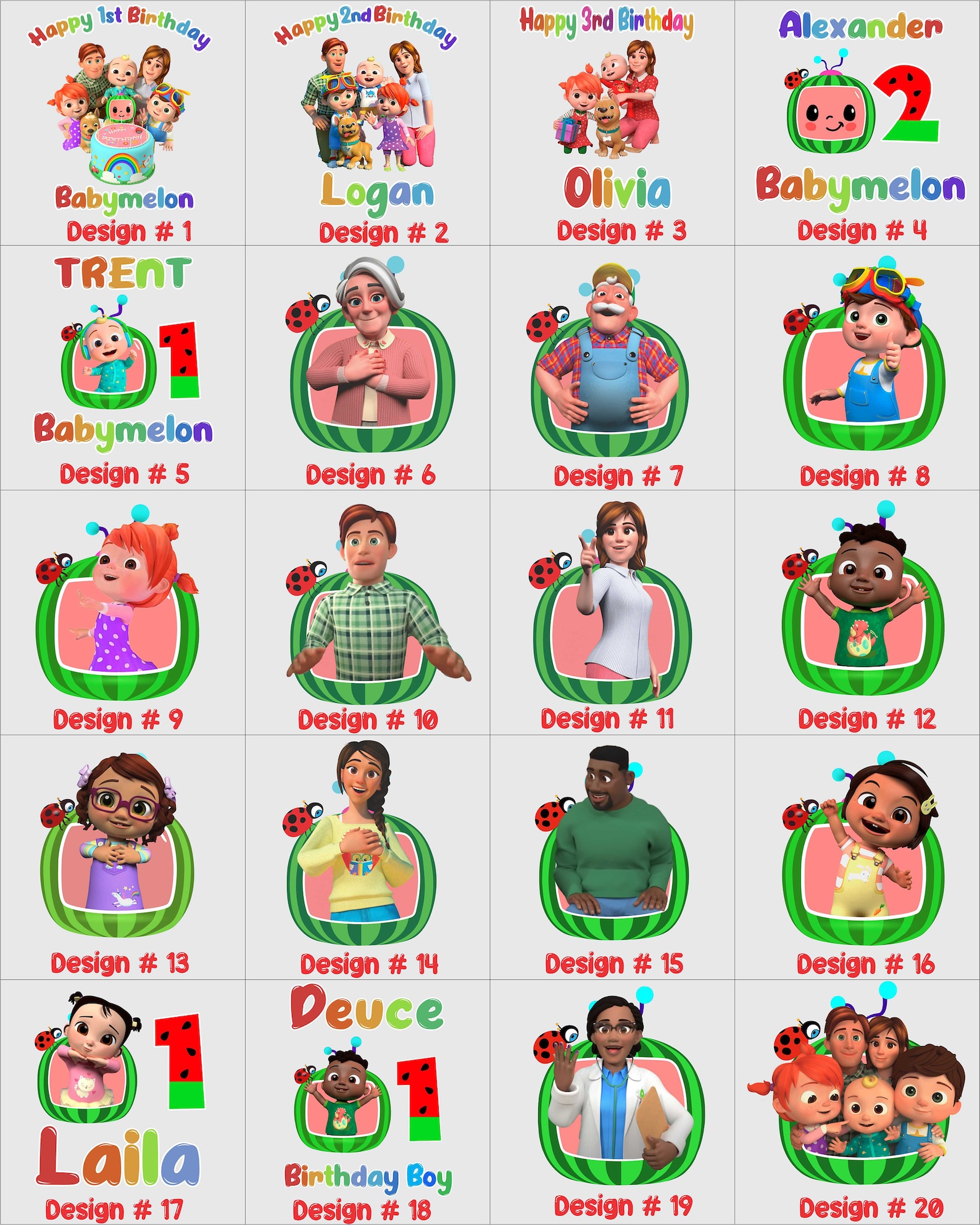 Cocomelon all characters matching shirts/Cocomelon birthday | Etsy