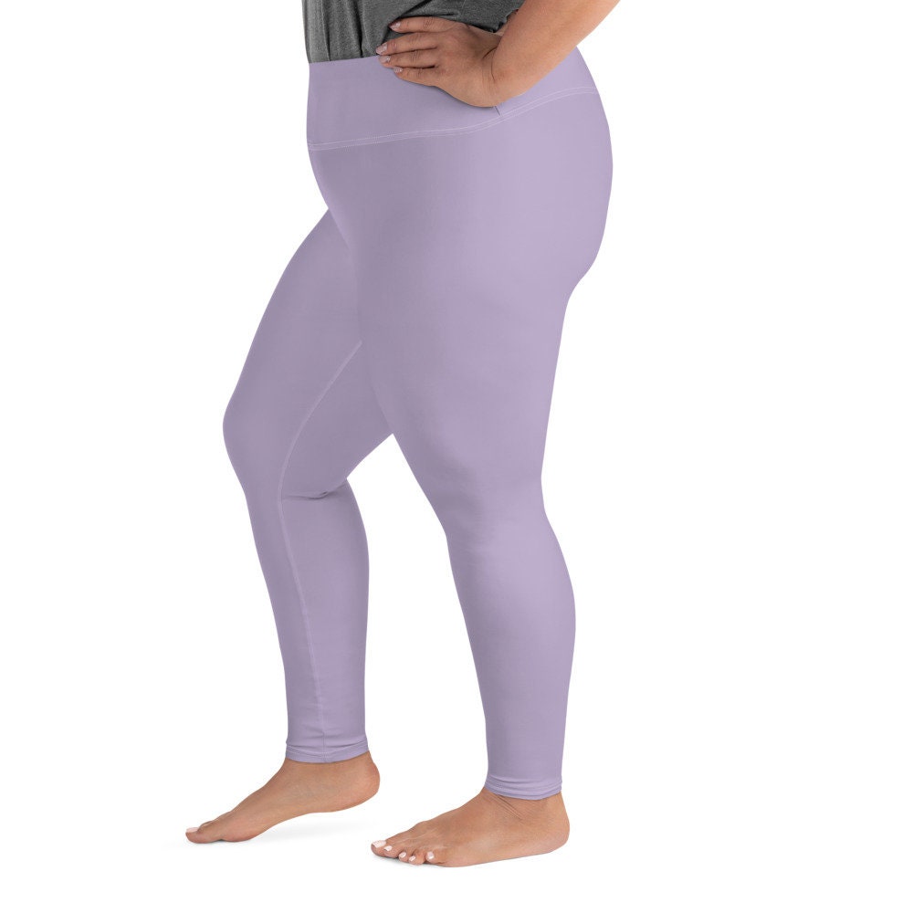 Lilac Full Figured Leggings Thick and Soft Leggings for Plus Size Women 