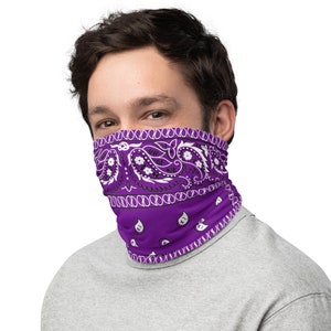 Purple Paisley Neck Gaiter - Face Covering for Runners