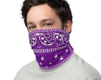 Purple Paisley Neck Gaiter - Face Covering for Runners