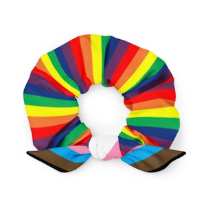 Pride Scrunchie with Removeable Bow- Rainbow Hair Accessory for LGBTQIA Pride