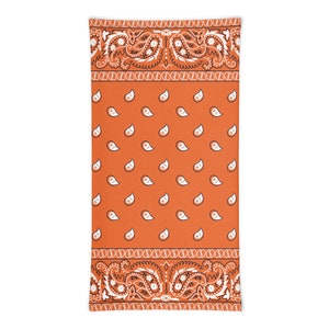 Orange Paisley Neck Gaiter - Cowboy Style Face Covering