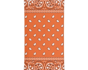 Orange Paisley Neck Gaiter - Cowboy Style Face Covering