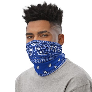 Blue Paisley Neck Gaiter - Infinity Scarf Face Covering