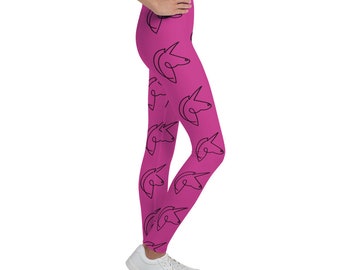 Pink Unicorn Big Kid Leggings - Yoga Pants for Kids