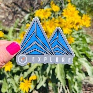 Nature Stickers, High Quality Vinyl, Outdoors, Explore, Hike, Never Stop Exploring, Peaks and Valleys, Car Decal, Laptop, Water Bottle