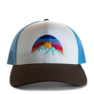 Tailored Fit Outdoor Trucker Hat with Original Mountain Sunset Design, His and Hers