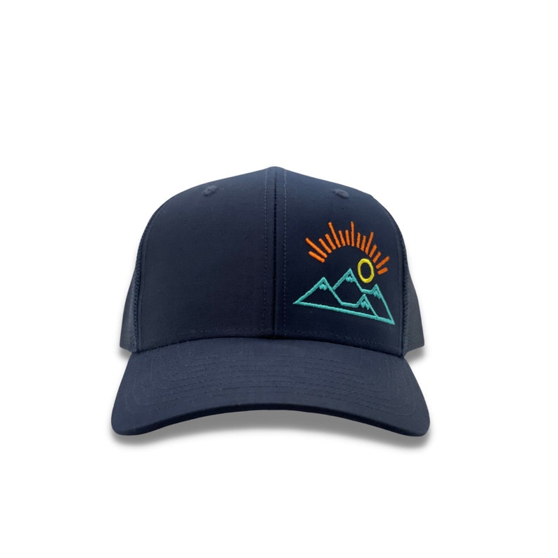 Youth Trucker Hat mid profile Richardson 112 structured cap Blue