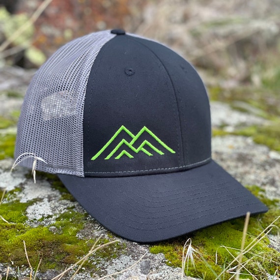 Richardson 115 Low Profile Trucker Hat, Simple Mountain Design
