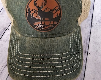 Elk and Mountain Scene Men's or Women's Unstructured Cap