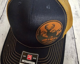 Elk and Mountain Scene Men's or Women's Richardson 112 Cap