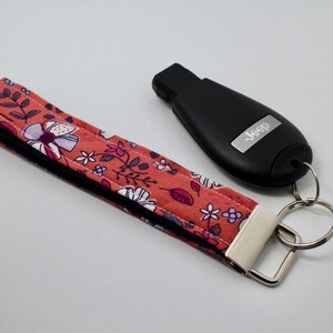Drawn Pink Florals Keychain Wristlet