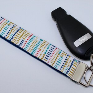 Dotted Stripes Keychain Wristlet