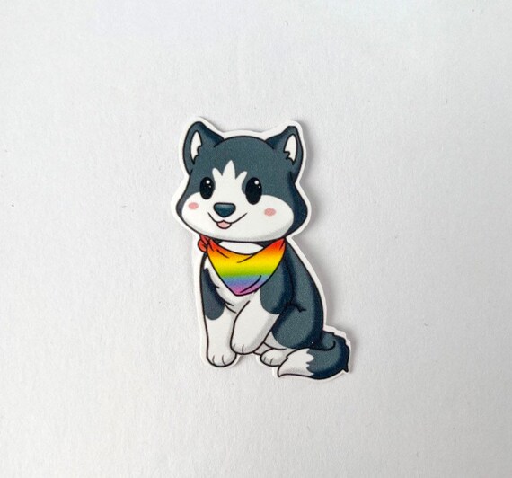 Waterproof Dog Pride Sticker Kawaii Dog Stickers LGBTQ Etsy
