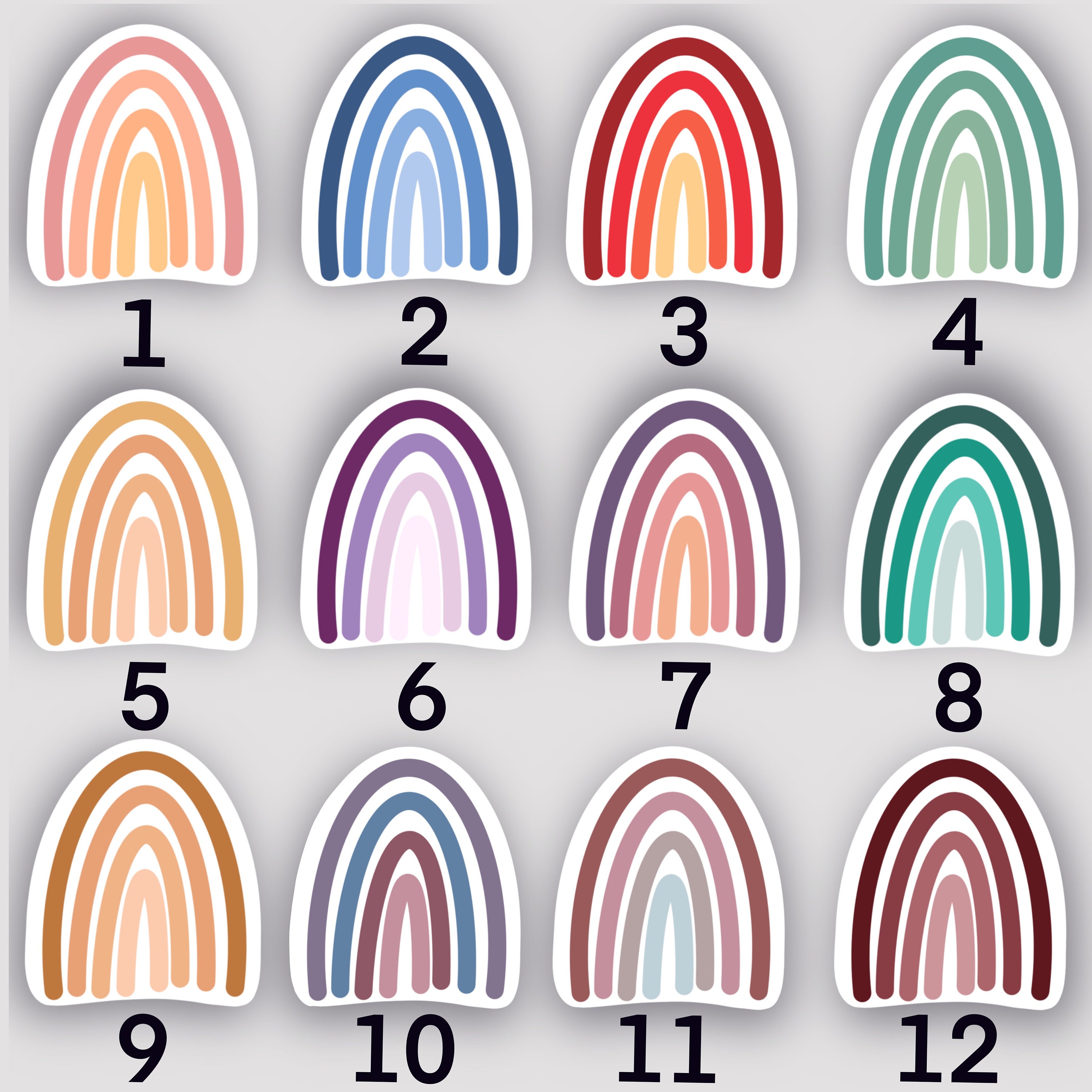 Multicolored Die Cut Rainbow stickers Each sold individually Etsy