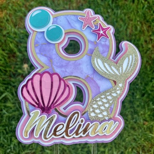 Custom Mermaid Cake Topper | Personalized 3D cake topper | Under the sea cake decor | The little mermaid themed | Mermaid themed cake topper