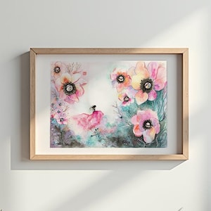 Echo - 13x19in Watercolor Fine Art Print | Memory-Inspired Art | Thought-Provoking Emotional Painting | Collectible Wall Art | Feminine Art