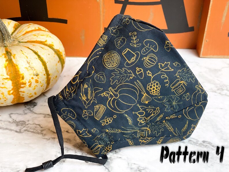 2 Thanksgiving Face Mask Washable Cotton Face Mask with Filter Etsy