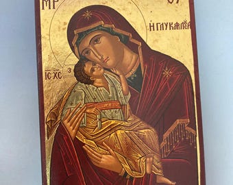 Religious Icon, Orthodox Byzantine Christian Greek Icon  Size 10x14cm