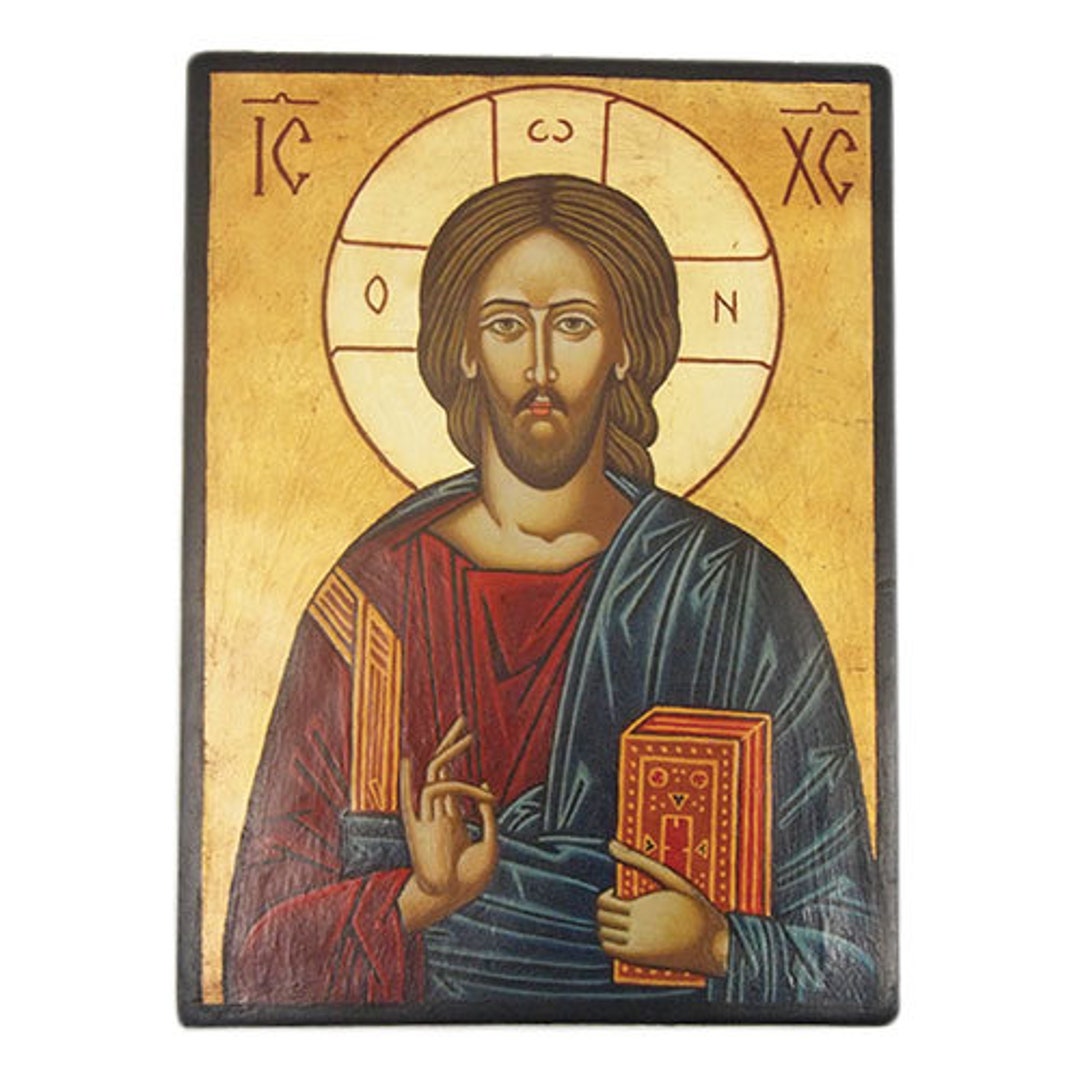 Hand Painted Icon on Wood, Greek Christian Orthodox Byzantine - Etsy