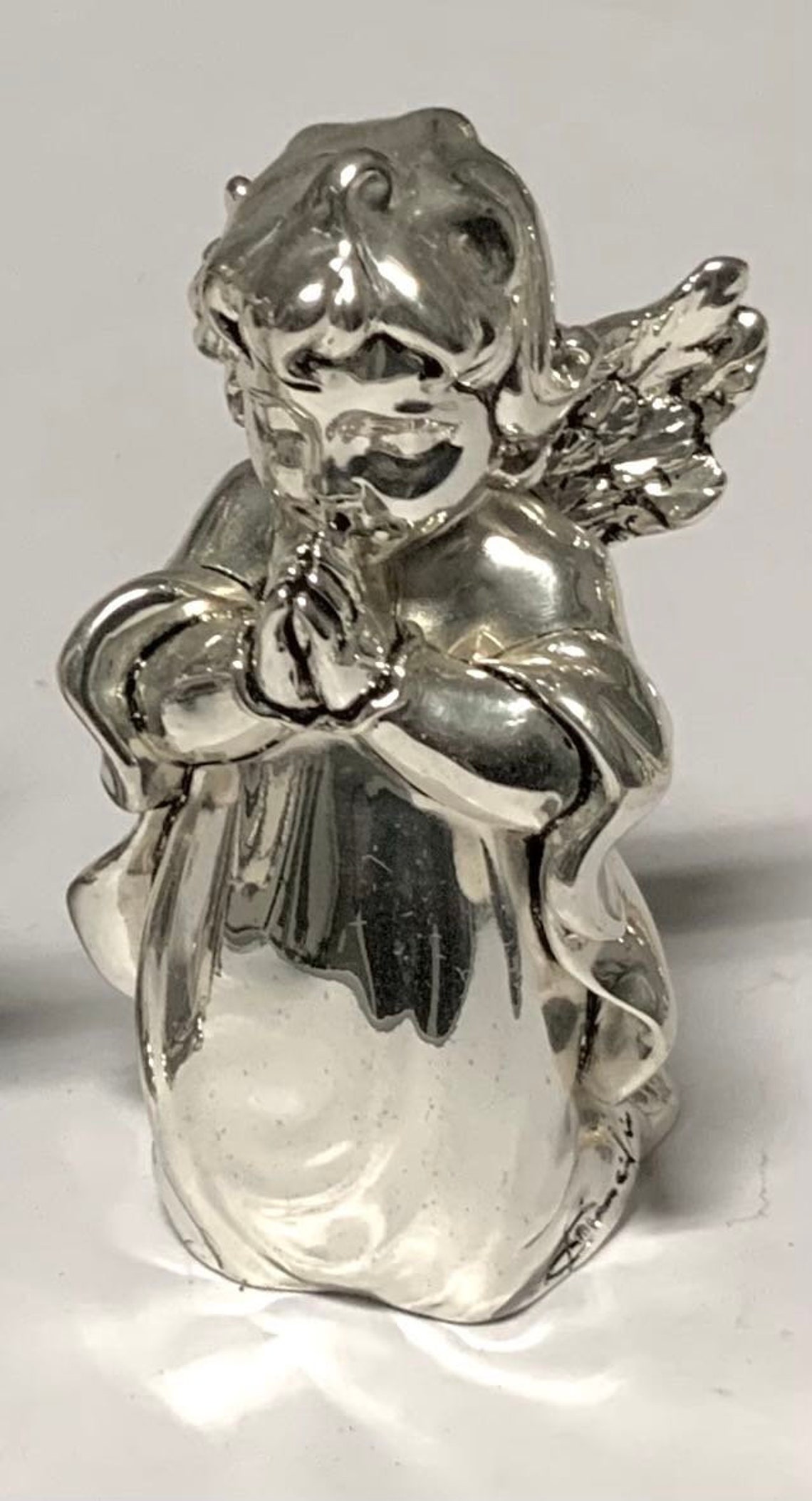 Silver Plated Angel Statue Hand Crafted Sculptures Etsy