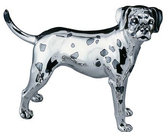 Silver plated statue, animals miniatures, handmade sculptures, Dalmatian