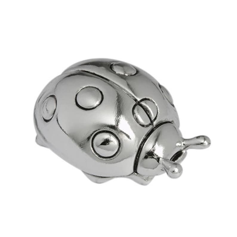 Set of 6 silver colour pcs ladybug figurine
