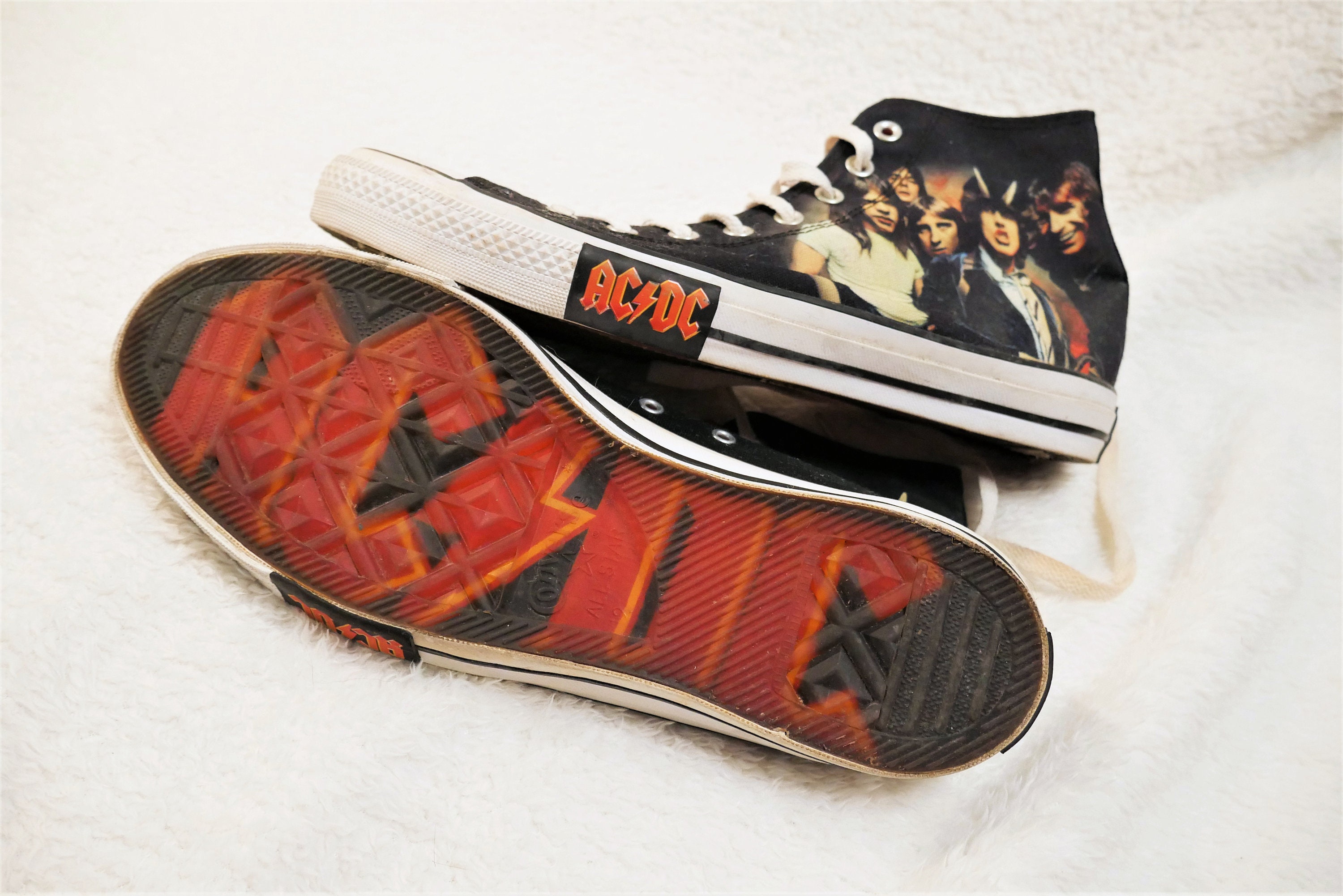 AC/DC highway to Hell High Top Converse limited - Etsy